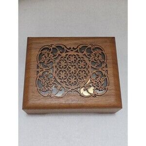 Lasercraft American Walnut Wood Music Box Intricate Design Plays Close To You